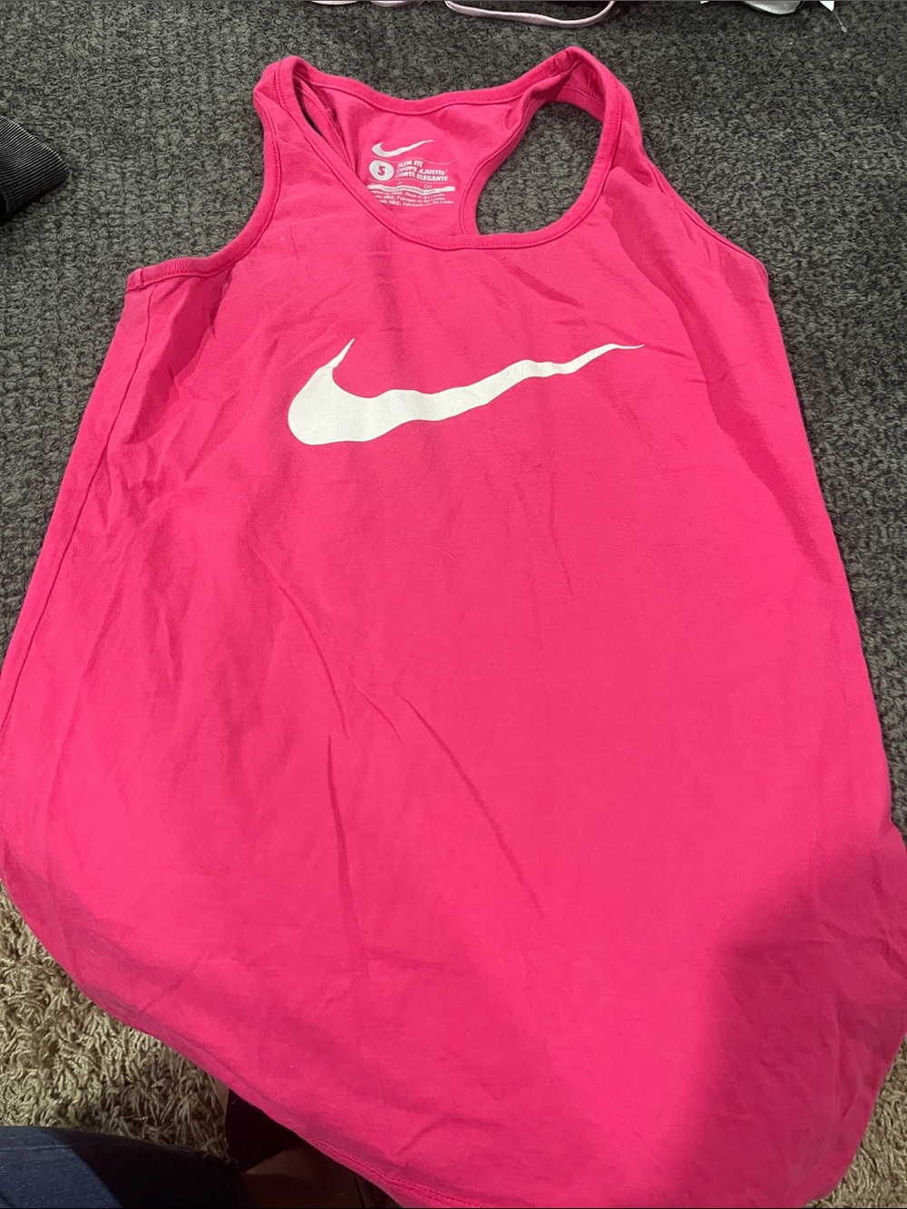 Nike Hot Pink Racerback Swim Cover-Up with White Swoosh